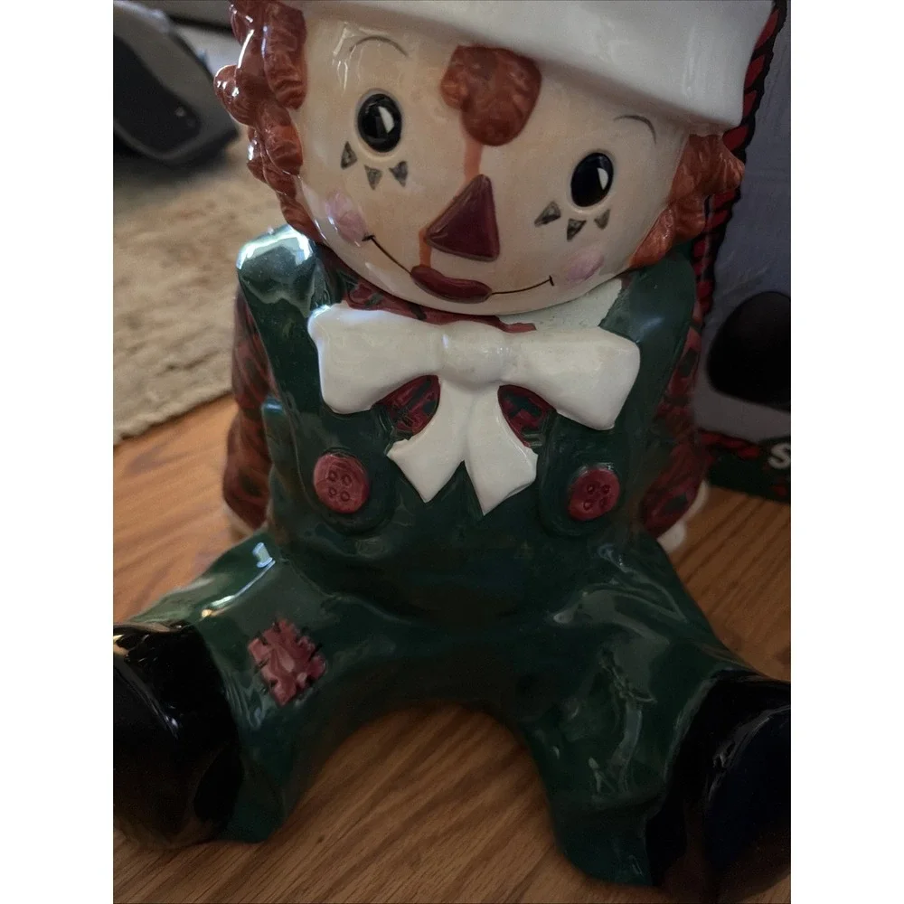 Vintage Raggedy Andy Cookie Jar 1998 Sakura Snowden Friends Ceramic w/ Box